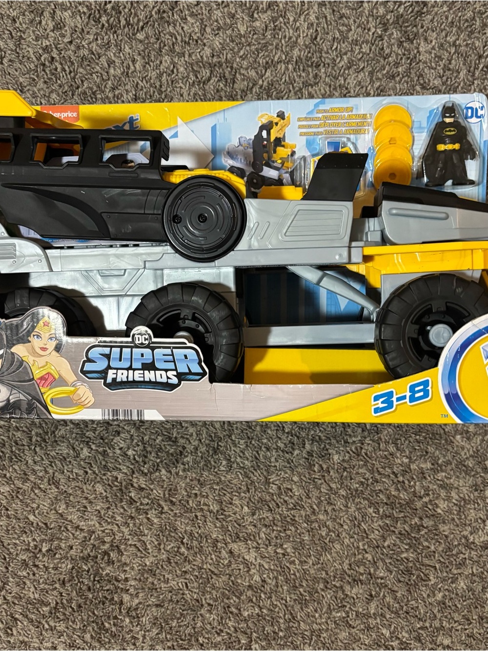 Fisher-Price Super Friends Batmobile Transport Toy - Yellow, Gray, Black